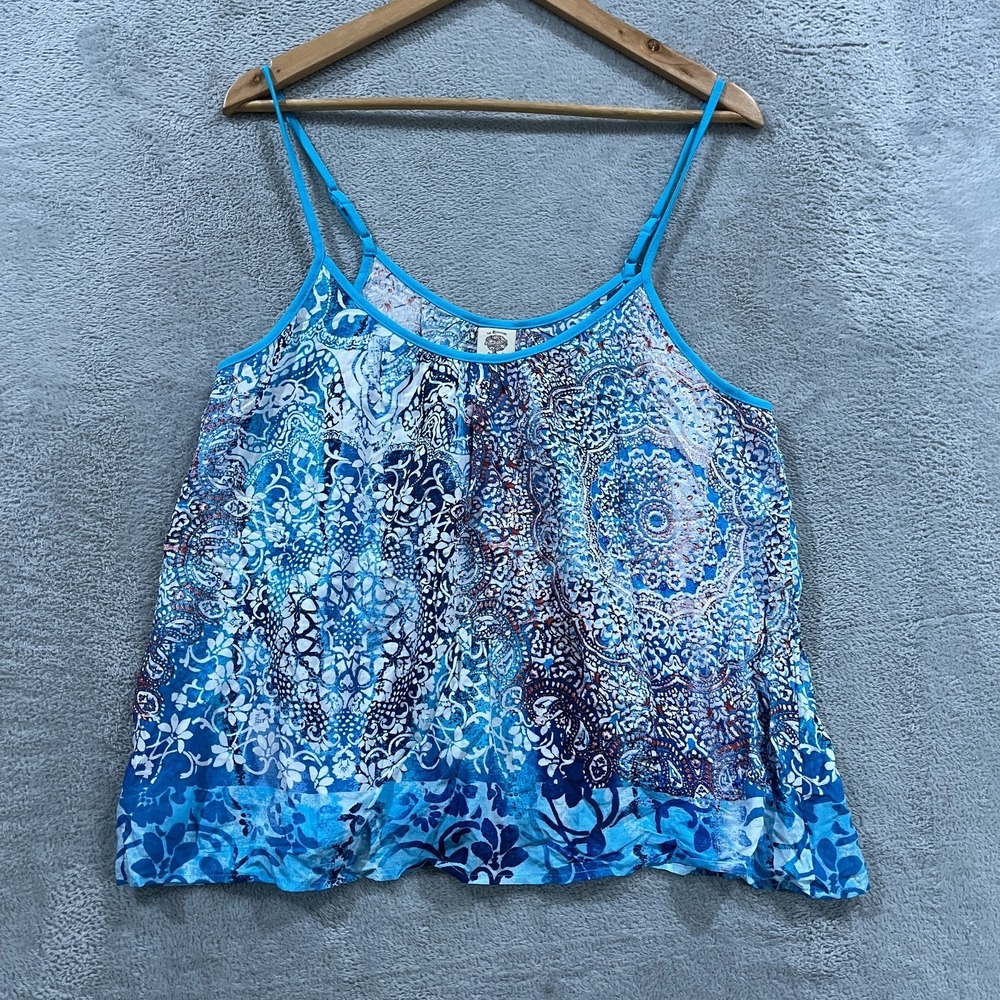 In Bloom Shades By Jonquil Paisley Camisole Adjustable Strap Tank Top Large Boho